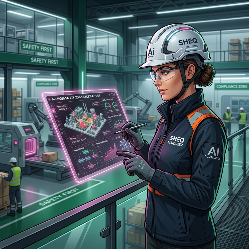 Futuristic digital e-learning and compliance dashboard